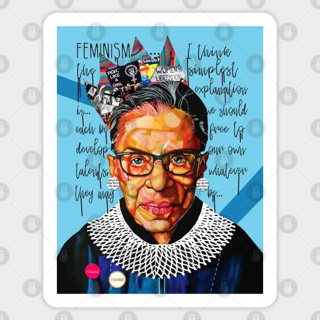 Ruth Bader Ginsburg Sticker by DomoINK